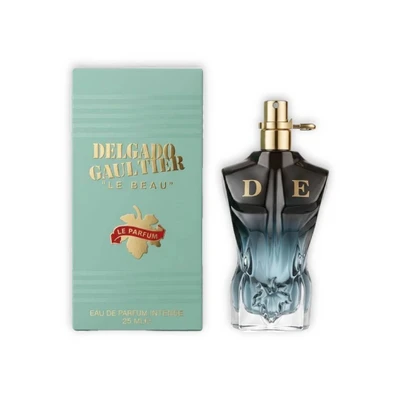 ادوپرفیوم مینیاتوری مردانه ژان پل گوتیه له پرفیوم دلگادو DELGADO مدل Gaultier Le Beau Le Parfum جعبه سبز حجم 25 میل