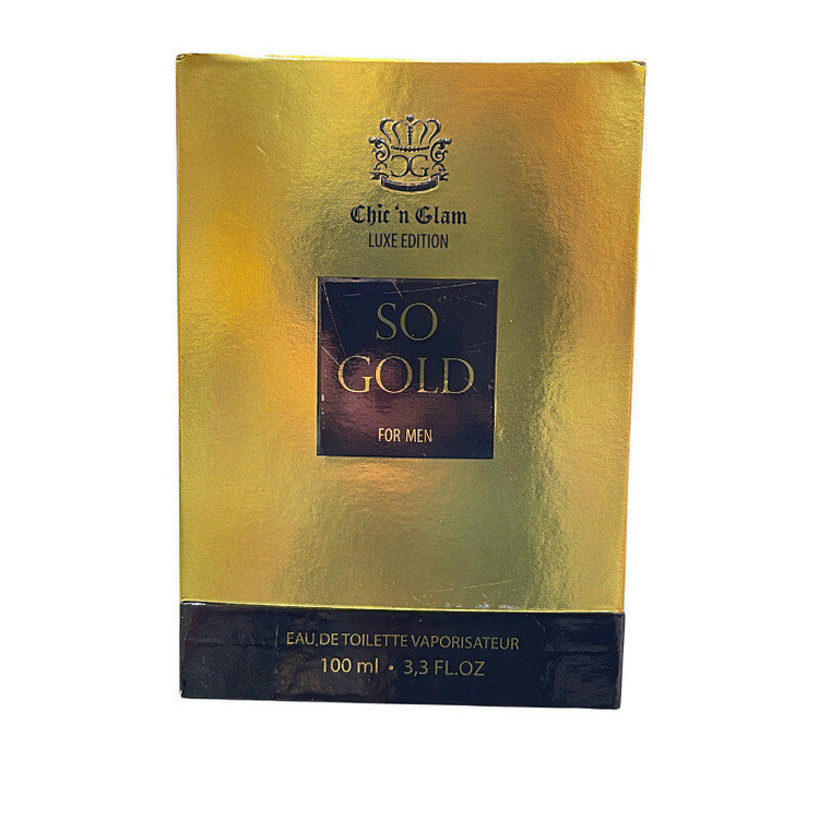 ادوپرفیوم مردانه چیکن گلم مدل So Gold با رایحه تند و چوبی حجم 100 میلیلیتر