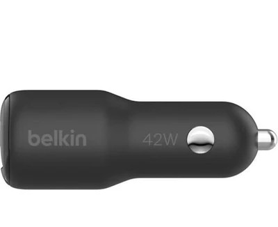 شارژر فندکی 42 وات بلکین - boostcharge dual car charger 42w - مدل ccb005qcbk