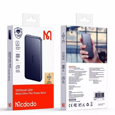 پاوربانک 20 وات 10000 مک دودو مدل MC-3781 با کابل شارژ