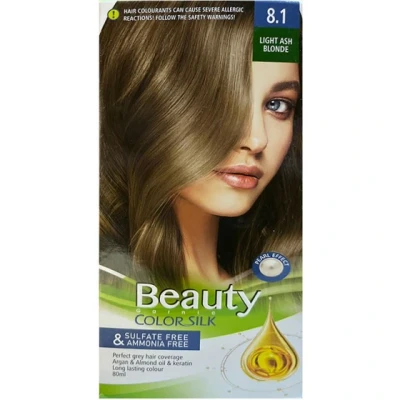 کیت رنگ مو زنانه فاقد سولفات و آمونیاک بیوتی شماره 8.1 رنگ  LIGHT ASH BLONDE حجم 80میل